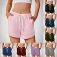 thumbnail image 1 of FNFYFH Walmart Weekend Deals Workout Shorts for Women with Pockets Drawstring Elastic Waisted Running Shorts Summer Causal Comfy Solid Color Athletic Pants 2025,Pink S-XXL, 1 of 9