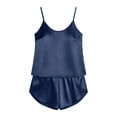 thumbnail image 4 of Uootdi Womens Rompers Satin Fabric Backless Spaghetti Strap Loose Fit Breathable Jumpsuits Casual Overalls Night Out Wear Gift, 4 of 6