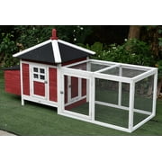 77 Solid Wood Backyard Chicken Coop with 2 Nesting Boxes