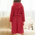 thumbnail image 6 of Cethrio Girls Sleepwear Robes, Long Sleeve Warm Fleece Winter Bathrobes with Belt Red Size 9-10 T, 6 of 6