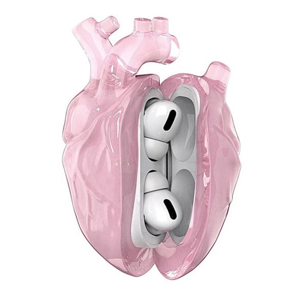 Heart Designs Liquid Silicone Earphone Case For Earbuds Durability Transparent Cover Earphone Case