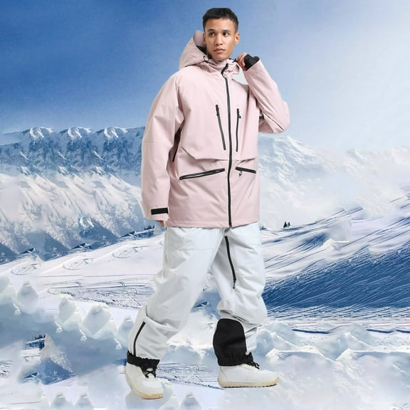 Pejock Men's Ski Jacket Winter Snowboard Windproof Thermal Insulated Warm Waterproof Breathable Jacket for Skiing Snowboarding Outdoor Sports