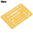 thumbnail image 2 of 10Pcs Erasing Shield, Engineering Drawing Template Ruler, Multipurpose For Beginner Painter Stainless Steel,Transparent,Orange, 2 of 8