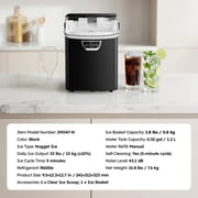SIMZLIFE Countertop Nugget Ice Maker 33Lbs/24H, 5-Min Ice Cycle, Self-Cleaning, Portable Ice Machine with Basket & Scoop, Black