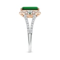 thumbnail image 3 of ANGARA Emerald-Cut Lab Grown 2.85 Ct Emerald Couture Engagement Ring for Women in 14K White & Rose Gold (Size-10x8mm) | May Birthstone, Anniversary, Jewelry Gift for Women | Lab-Grown Emerald Ring, 3 of 9