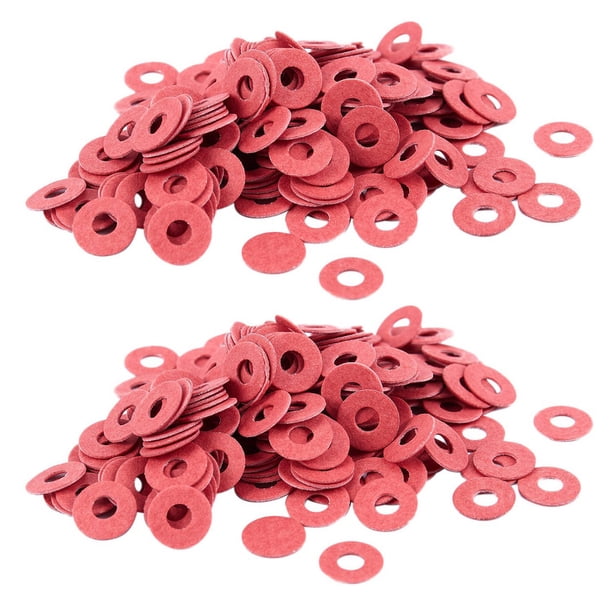 400 Piezas 3X8X0.7 mm Aislamiento de Fibra Aislante Arandelas Separadores Rojo