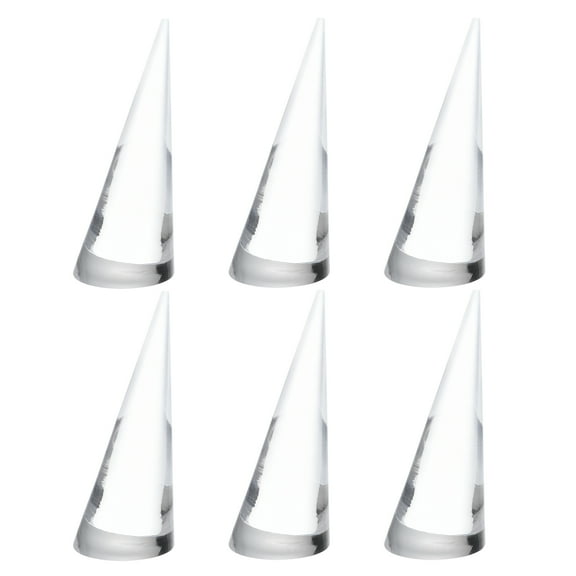 Uxcell 6Pack Cone Shape Acrylic Ring Display Holder Jewelry Showcase Stand (Clear)