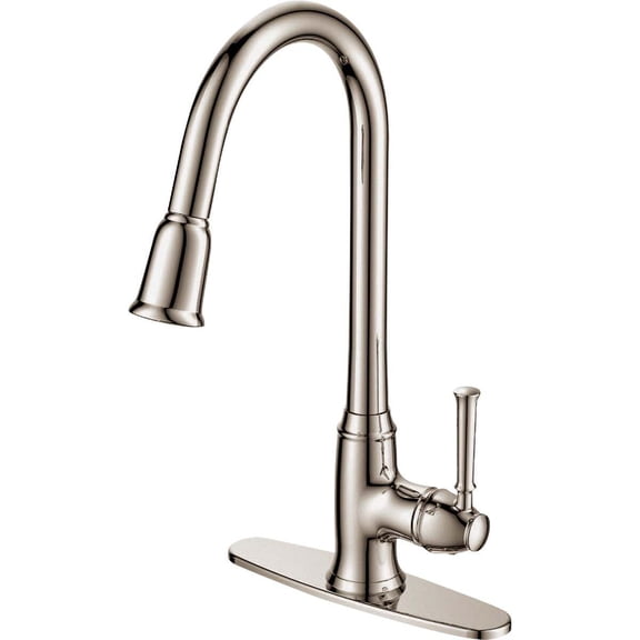 Compass Manufacturing 5129BN Brookfield 1-Handle Brushed Nickel Kitchen Faucet
