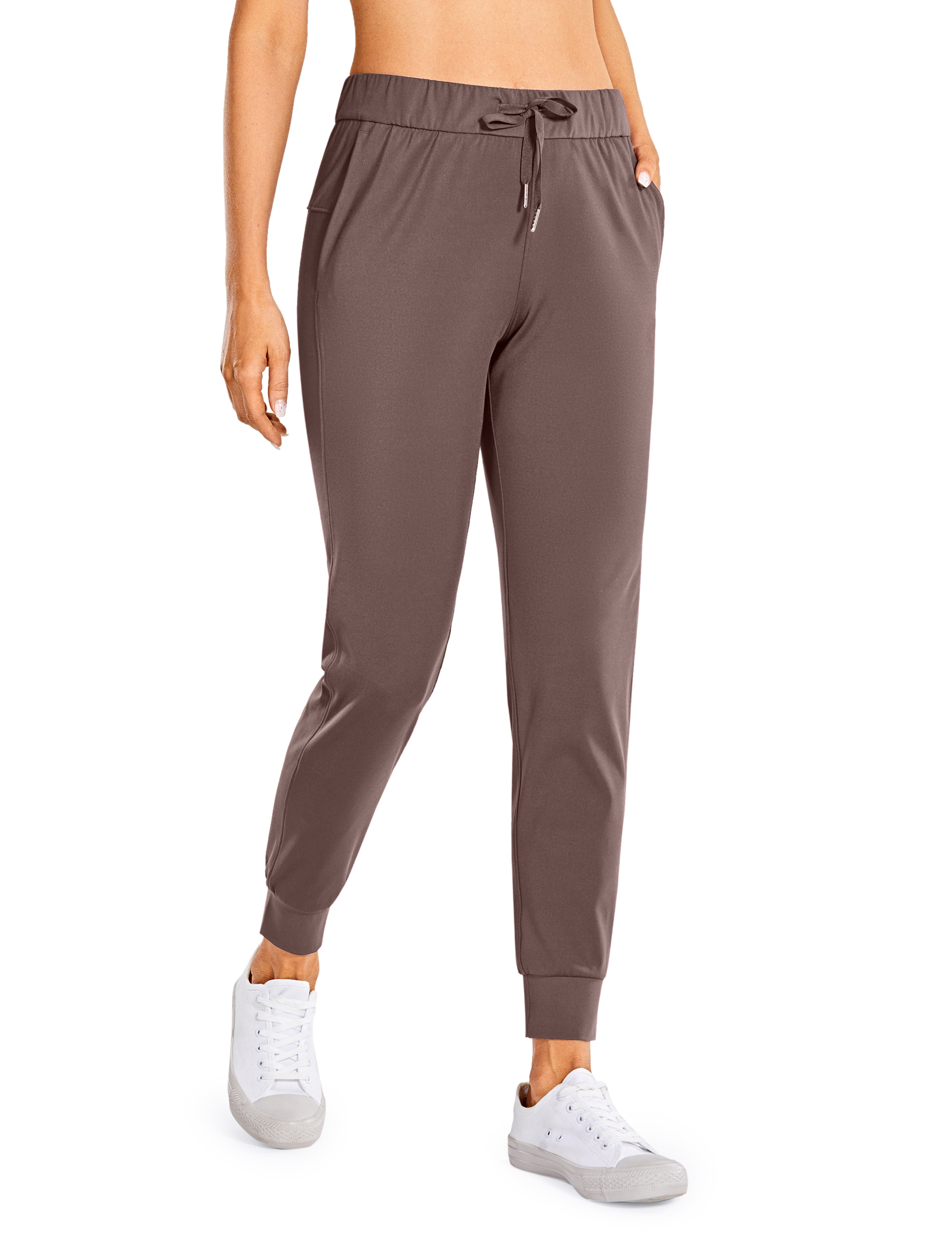 CRZ YOGA Women's Stretch Joggers Sweatpants Drawstring Fitted Cuffed