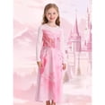 thumbnail image 4 of KAWELL Good Witch Glinda Costume Pink Princess Dresses Halloween Costumes Witch Dress with Star Crown Wand Gloves, 4 of 7