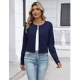 thumbnail image 6 of Carlikeit Women's Cropped Cardigan Sweater 2026 Button Down Knit Bolero Shrug Long Sleeve Lightweight Cardigan for Dresses, Office, Travel and Casual Wear, 6 of 11