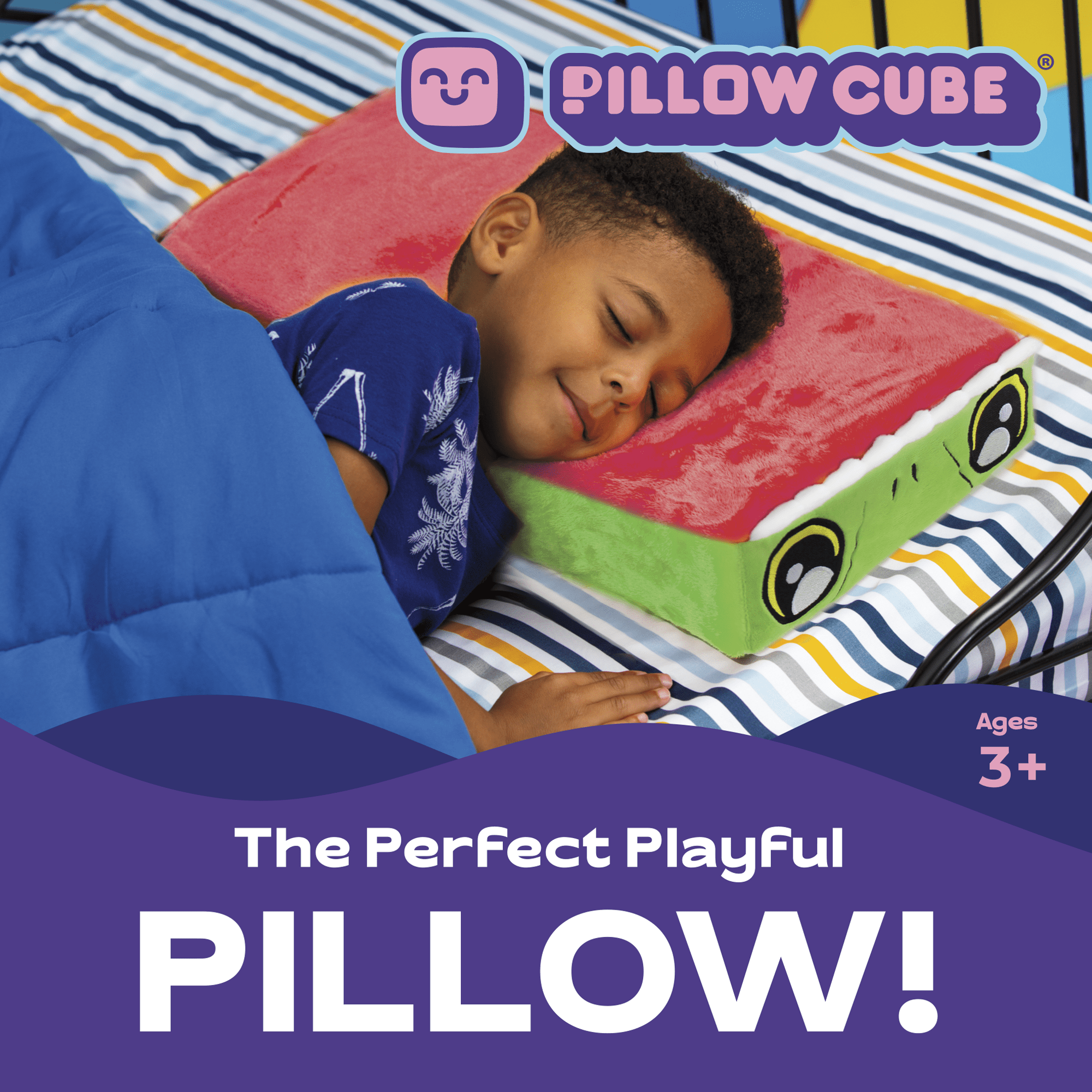 Pillow Cube Kid Cubes T-Rex Toddler Pillow, 2-in-1 Fun Toy & Plush Pillow for Kids Ages 3+