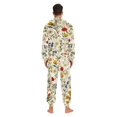 thumbnail image 4 of FORMRS Onesies Pajama for Adults Unisex Hoodie Winter Jumpsuit One Piece Sleepwear, Sizes S-2XL, Beige Floral, 4 of 7