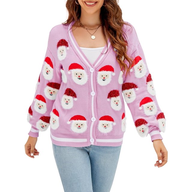 LUBOT Nouveaux Cardigans de Noël Laids pour Femmes