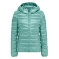 thumbnail image 3 of Lixiuxyad Down Jackets Packable Women Warm Lightweight Hooded Windproof Winter Coat With Recycled Insulation Winter Slim Short Hooded Warm White Down Coat Outerwear Green, 3 of 4