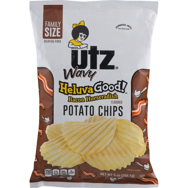 Utz Wavy Heluva Good! Bacon Horseradish Potato Chips 9 Oz. (3 Bags