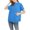Blue, variant on QHFBli Ladies' Hooded Sweatshirt Women's Fashion Casual Short Sleeve Solid Hooded Sweatshirt Top Comfortable Lightweight Pullover for Everyday Wear and Versatile Outfit Combinations