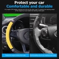 thumbnail image 5 of Dazzling Crystal Car Steering Wheel Cover for Women Girls, 15 Inch Rhinestone Sparkly Steering Wheel Protector, Premium Soft Leather Material with Elastic Edge for Most Cars Yellow, 5 of 7