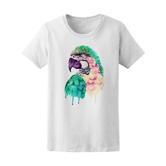 Watercolor Parrot Portrait T-Shirt Women -Image by Shutterstock, Female Large