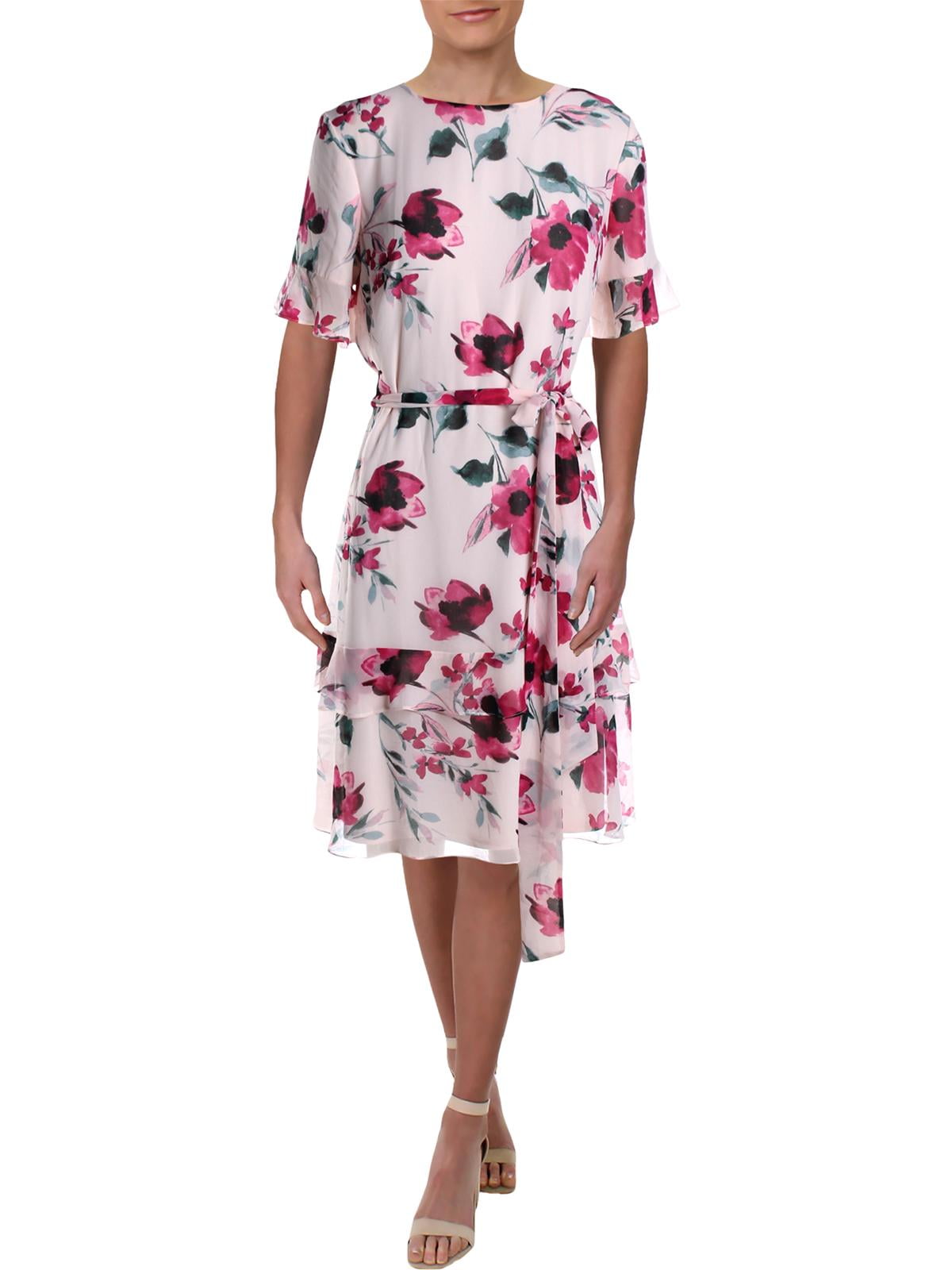 Lauren Ralph Lauren Womens Emilia Floral Ruffled Scuba Dress - Walmart.com