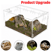 AIWFL Acrylic Reptile Terrarium, 15'' × 10'' Climbing Pet Display Case, Reptile Breeding Box for Insect, Snake, Lizard, Spider, Frog , Clear