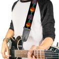 thumbnail image 2 of Looney Tunes Guitar Strap, Space Jam 2 Tune Squad Logos Black Blues Orange, 2 Inches Wide, 2 of 5