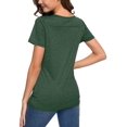 thumbnail image 4 of T-shirt Henley à Manches Courtes/longues pour Femmes, Décontracté, Basique, 4 of 4