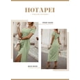 thumbnail image 6 of HOTAPEI Dresses for Women Off Shoulder Bodycon Dress High Slit Ruched Dress Sexy Evening Party Midi Dress, 6 of 6