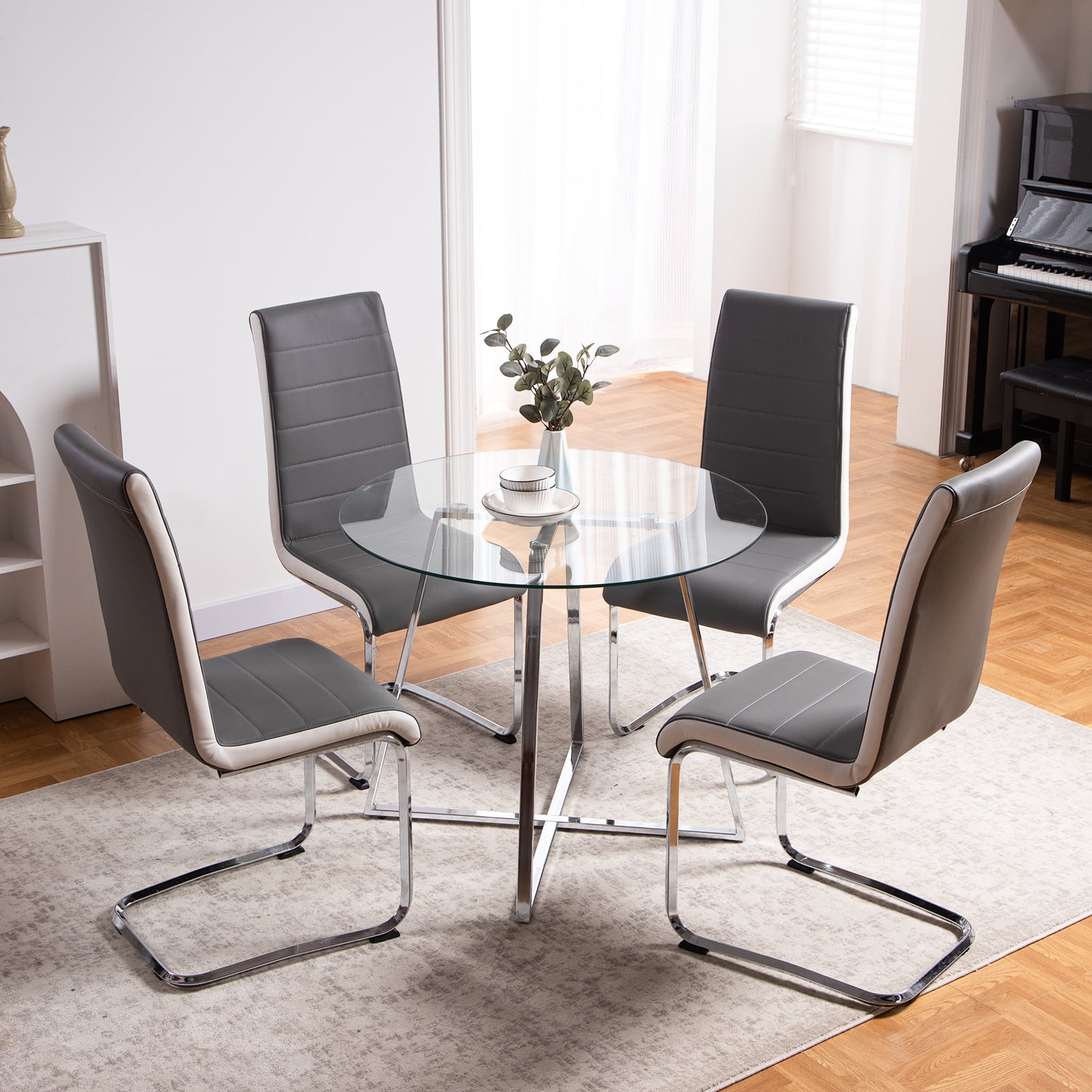 Surmoby Dining Room Table Set for 4,Modern Kitchen Table Set with 4