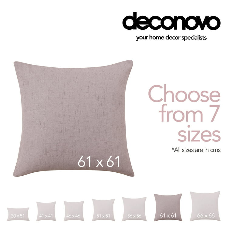 Deconovo Faux Linen Throw Pillow Covers Square Solid Burlap Cushion Covers 16 x 16 inch for Couch Sofa Bed Star White Set of 2
