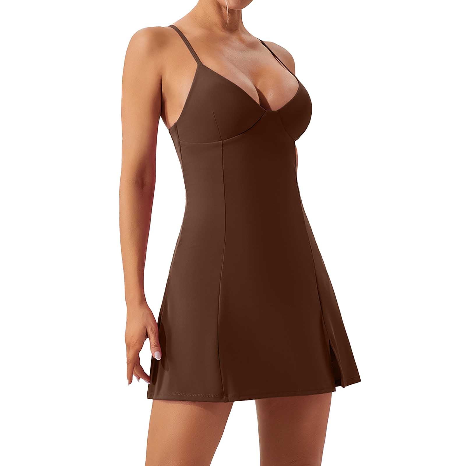 Tennis Dress Golf Dresses for Women V Neck Spaghetti Straps Racerback Breathable Workout Dress Athletic Dresses