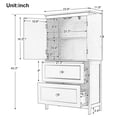thumbnail image 4 of Gzxs Bathroom Cabinet, Storage Cabinet with 2 Drawers & 2 Doors & Adjustable Shelf, Kitchen Pantry Cupboard, for Living Room, Dining Room, Entryway, 23.6"L x 11.8"W x 43.3"H, White, 4 of 10