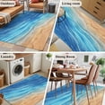 thumbnail image 5 of Blue Ombre Coastal Area Rug 4x6 FT, Non Slip Kids Room Carpet, Summer Nautical Beach Ocean Seaside Washable Soft Floor Carpet Non-Shedding Throw Rug for Dorm Kitchen Study Room Home Office Bedside, 5 of 9