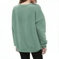 thumbnail image 4 of Sweaters For Women Casual Long Sleeve Crewneck Soft Comfy Loose Fit Pullover Sweatshirt Top For Everyday Wear Black Polyester And Cotton Green Size S-2Xl Oversized Sweaters For Women, 4 of 7