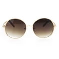 thumbnail image 2 of Womens Rhinestone Bling Jewel Retro Round Designer Diva Sunglasses Gold Brown, 2 of 4