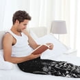 thumbnail image 6 of Picia Vintage Black white Plant skull Mens Soft Woven Cotton Elastic Waistband Sleep Pajama Pant Lounge Sleep Pant With Pockets And Drawstring-XX-Large, 6 of 9