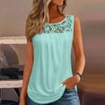 thumbnail image 2 of ZyeKqe Tank Tops for Women Summer Loose Fitted Flowy Tunics Scoop Neck Lace Sleeveless Tops, 2 of 6