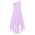 thumbnail image 2 of Yartina Kids Girls One Shoulder Formal Dress A-Line Sleeveless High Low Chiffon Wedding Party Gowns Lavender 6, 2 of 6