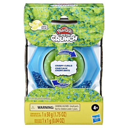 Play-Doh Crystal Crunch Crispy Curls Mixing Kit, Lemon Scented with Add-In Bingsu Beads