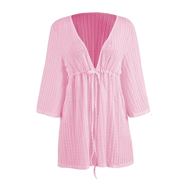 Salida de Playa Ocean Pacific para Mujer, Escote V Profundo Rosa Talla EG