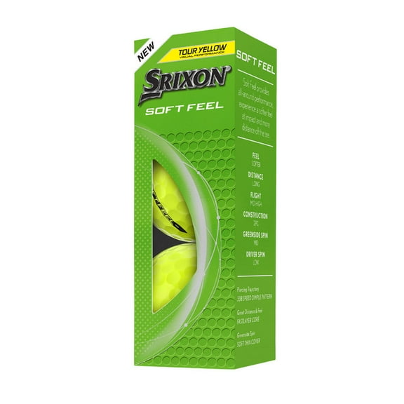 Srixon Soft Feel Golf Balls (Tour Yellow, 3pk) 1 Sleeve 2025 NEW
