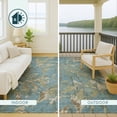 thumbnail image 4 of Addison Rugs Chantille Indoor/Outdoor Transitional Tropical Teal Machine Washable Rectangle Rug, 9' x 12', 4 of 8