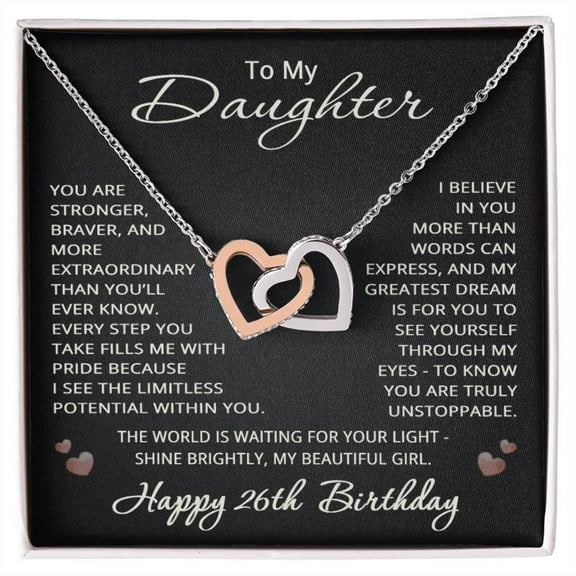 26th Birthday Gifts from Mom Dad for Daughter 26th Birthday Necklace Heart Pendant Jewelry 26 Years Old Birthday