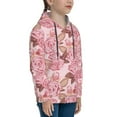thumbnail image 3 of Lsque Rose Flowers Patten Youth Hoodie Sweatshirt Pullover with Kangaroo Pocket Boys and Girls Hoodie Warm Hoodie for Kids-X-Large, 3 of 6