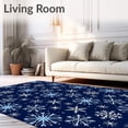 thumbnail image 2 of ODIKA 8x10 Machine Washable Non-Slip Area Rug, Festive Snowflake Welcome Entrance Holiday Celebration Front High Traffic Rug with Pad, Blue, 607828, 2 of 8