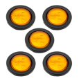 thumbnail image 1 of HLONK 5 Pcs 2 Pouces 12V 4 LEDs Feu de Signalisation Rond pour Camion Remorque Caravane (Jaune), 1 of 8