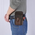 thumbnail image 5 of fankhu Canvas Men Waist Bag Casual Phone Purse Travel Zipper Belt Pouch (Coffee), 5 of 7