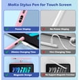 thumbnail image 3 of MoKo Stylus Pens for Touch Screens with Power Display, Fast Charge iPad Pencil for Apple iPad iPhone Android Tablets Samsung Lenovo Smart Phone,Universal Stylus Capacitive Screen Pencil, Pink, 3 of 7