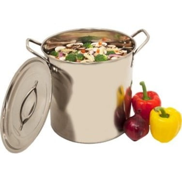 CATERING 35L Large Deep Stainless Steel 201 Cooking Stock Pot with Lid 