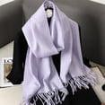 thumbnail image 4 of 62Color Solid Women Winter Scarf Warm Thicken Cashmere Shawl Outdoor Fashion Luxury Tassels Pashmina Lady Wrap Windproof Scarves, 4 of 5